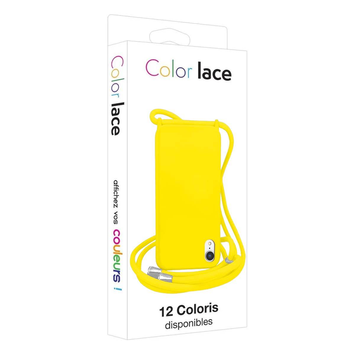 Coque pour iPhone XR en TPU Premium Color Lace avec Cordon Tour de Cou-4