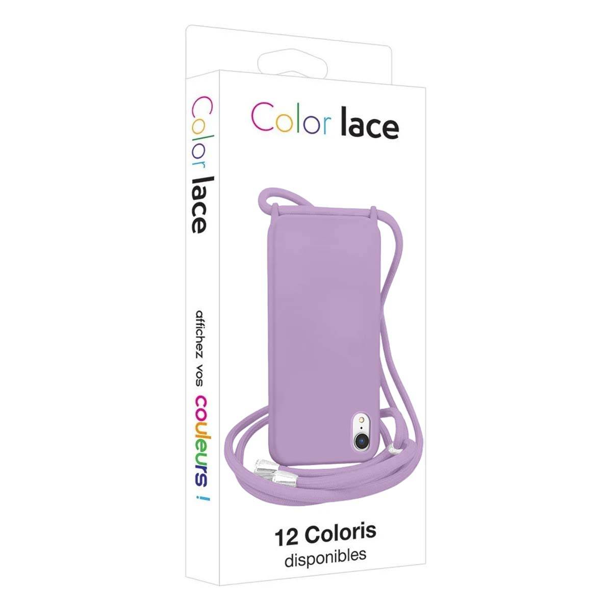 Coque pour iPhone XR en TPU Premium Color Lace avec Cordon Tour de Cou-4