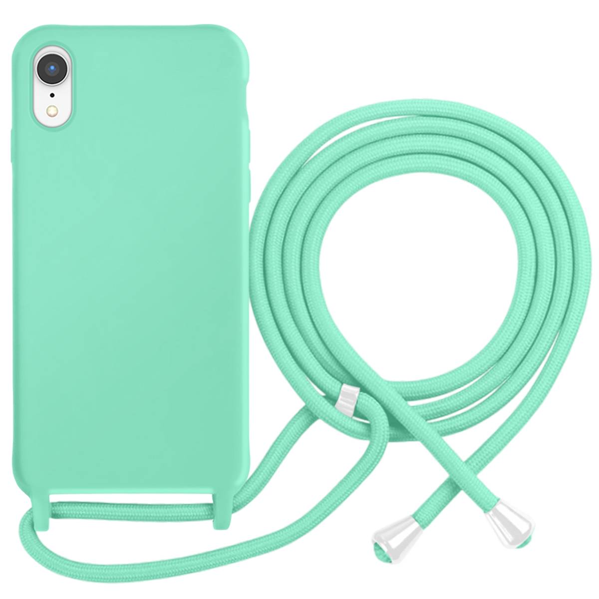 Coque pour iPhone XR en TPU Premium Color Lace avec Cordon Tour de Cou-0