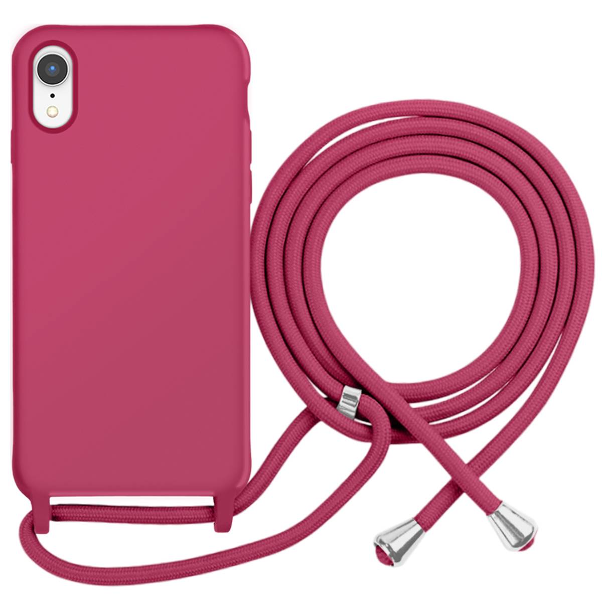 Coque pour iPhone XR en TPU Premium Color Lace avec Cordon Tour de Cou-0