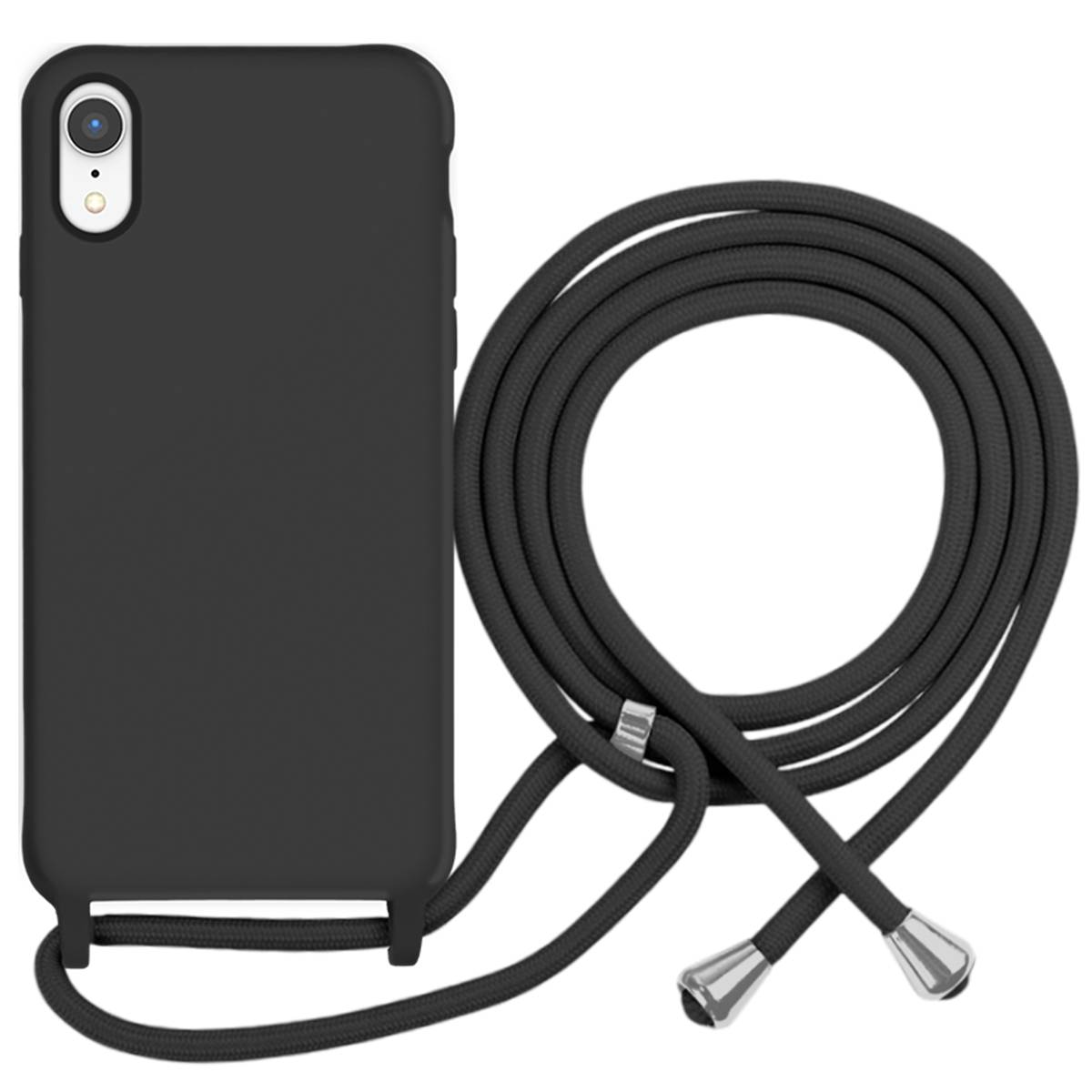 Coque pour iPhone XR en TPU Premium Color Lace avec Cordon Tour de Cou-0