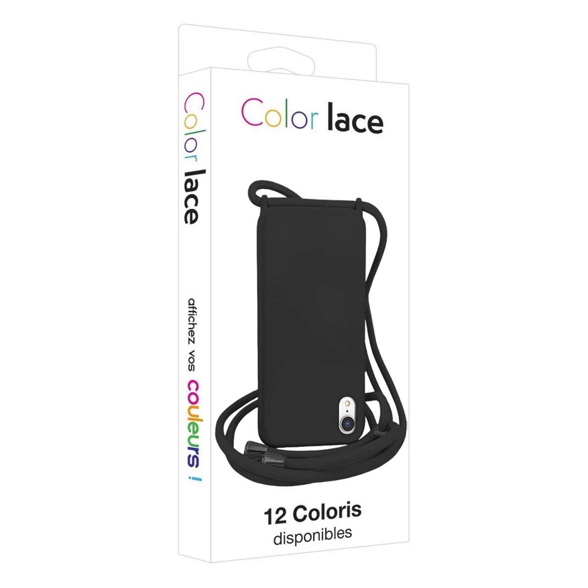Coque pour iPhone XR en TPU Premium Color Lace avec Cordon Tour de Cou-4