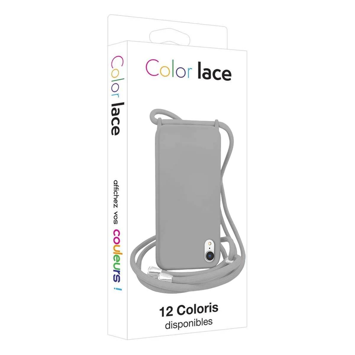 Coque pour iPhone XR en TPU Premium Color Lace avec Cordon Tour de Cou-4