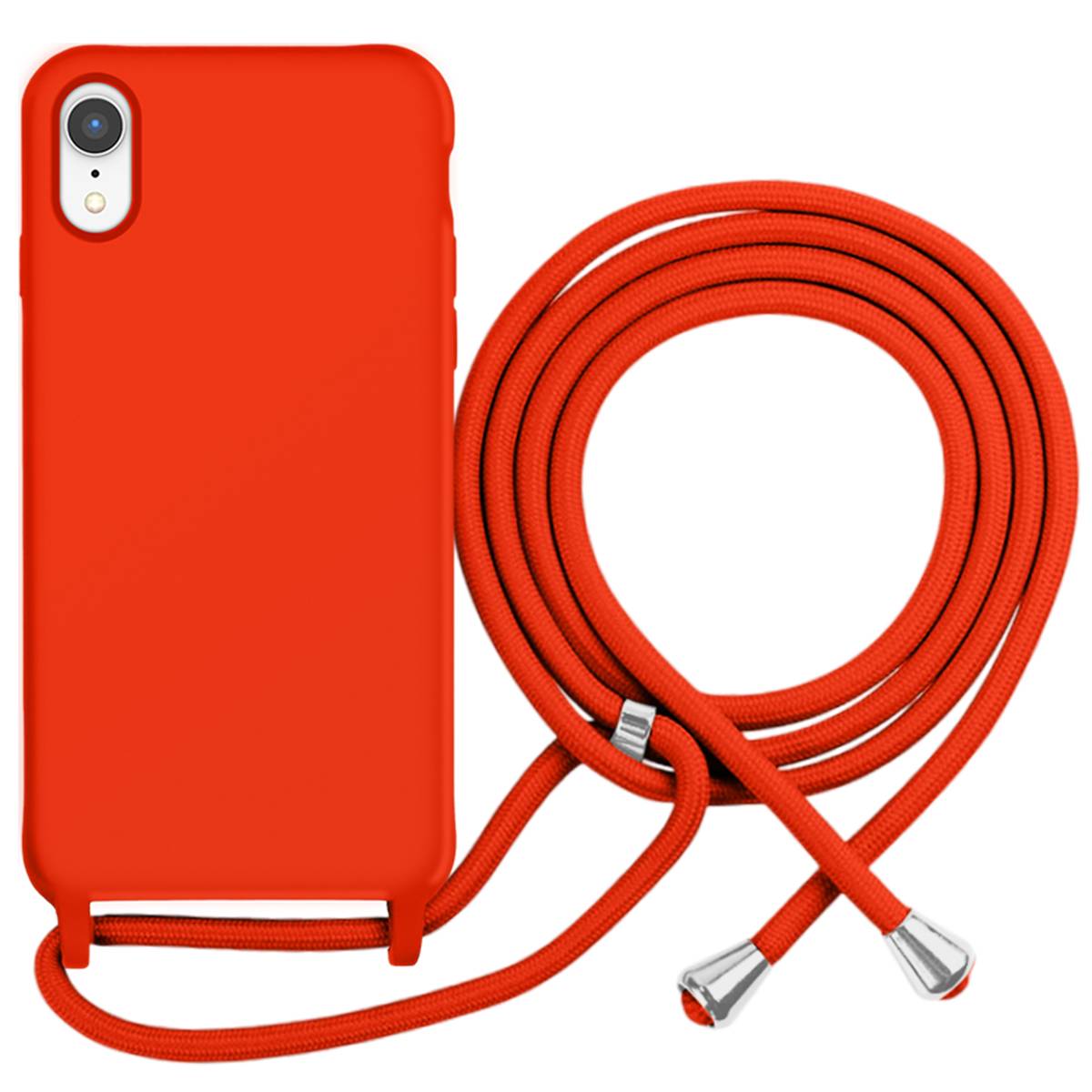 Coque pour iPhone XR en TPU Premium Color Lace avec Cordon Tour de Cou-0
