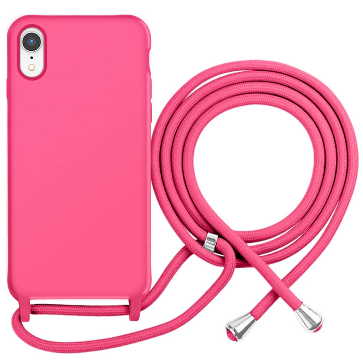 Coque pour iPhone XR en TPU Premium Color Lace avec Cordon Tour de Cou-0