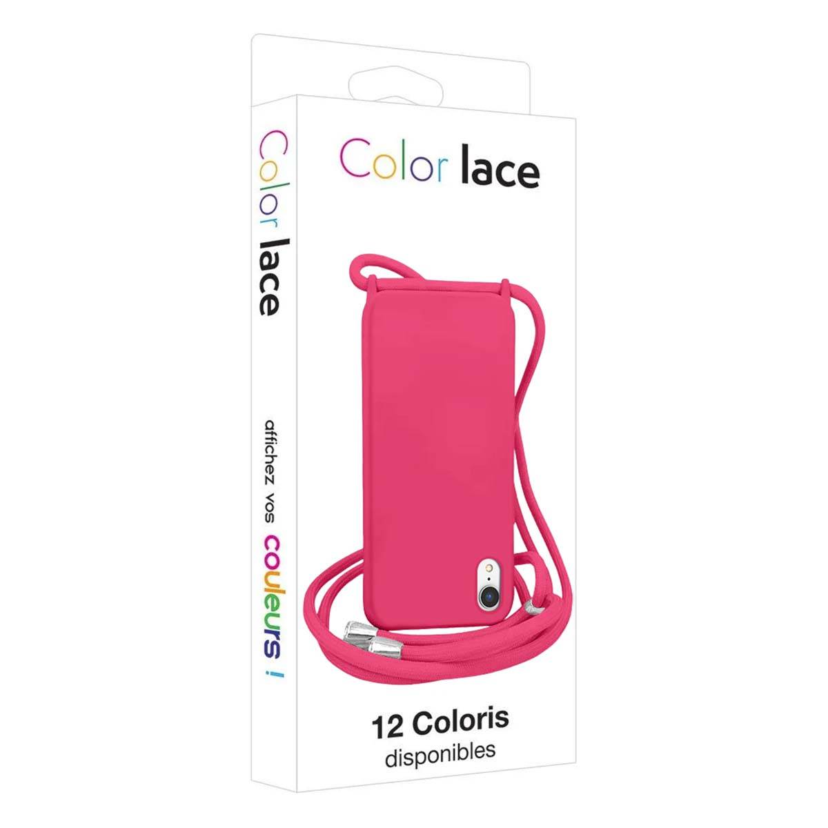 Coque pour iPhone XR en TPU Premium Color Lace avec Cordon Tour de Cou-4
