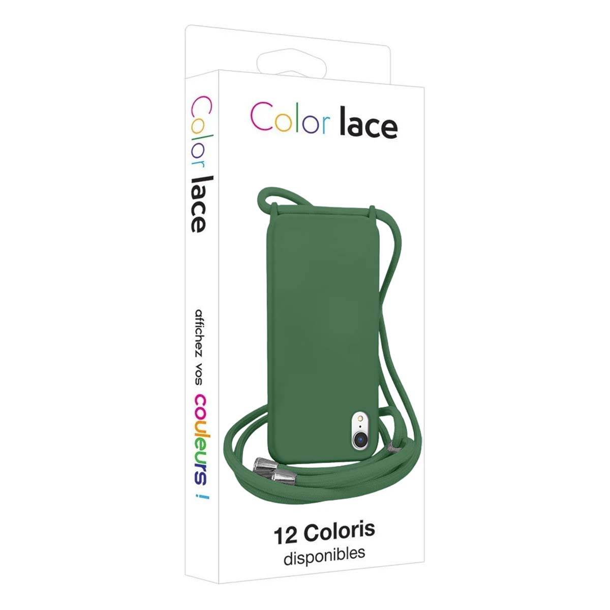 Coque pour iPhone XR en TPU Premium Color Lace avec Cordon Tour de Cou-4