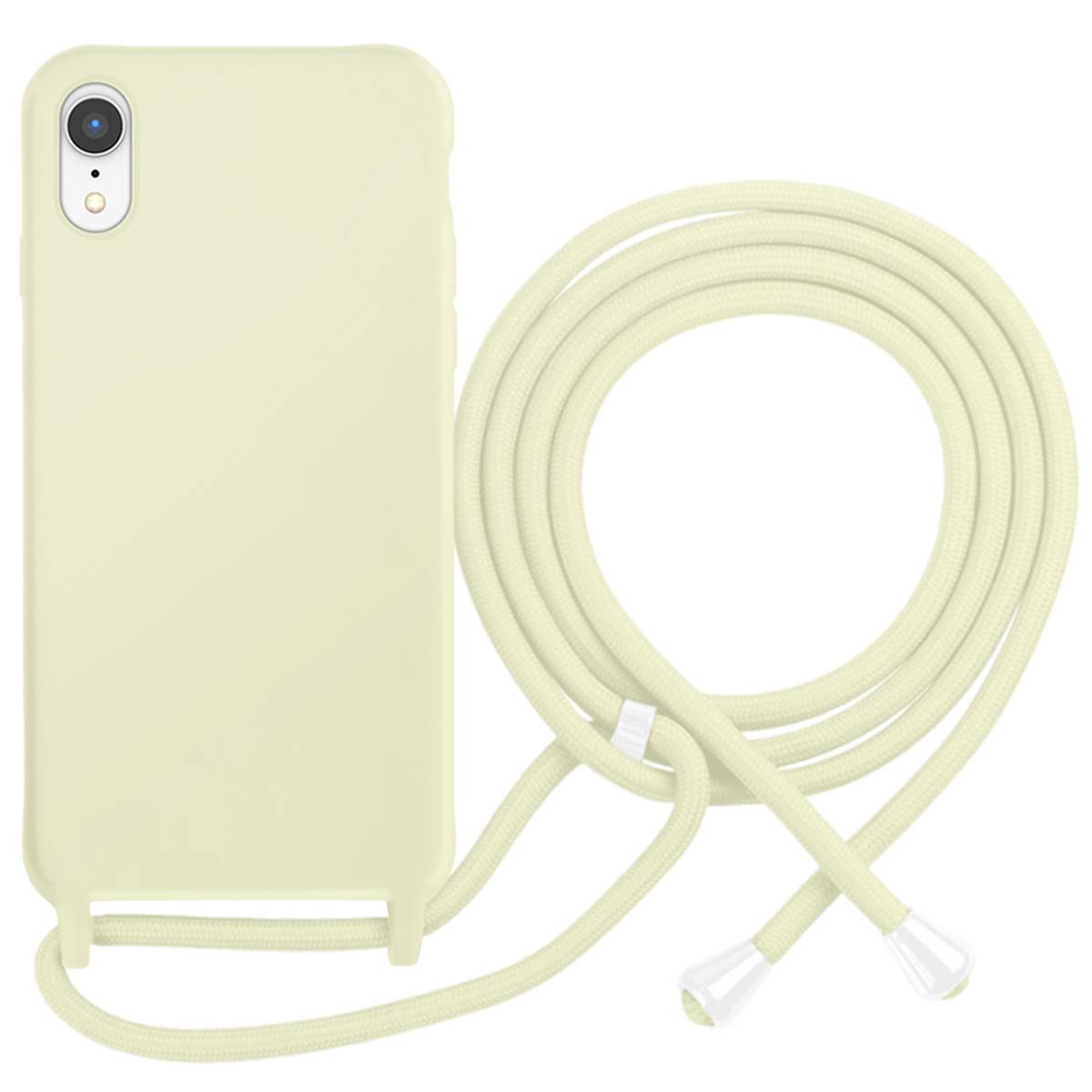 Coque pour iPhone XR en TPU Premium Color Lace avec Cordon Tour de Cou-0
