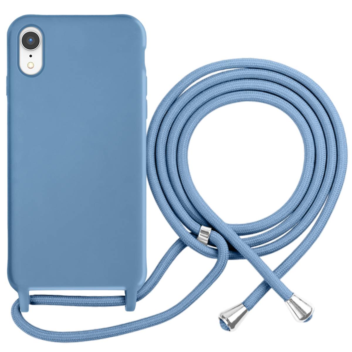 Coque pour iPhone XR en TPU Premium Color Lace avec Cordon Tour de Cou-0