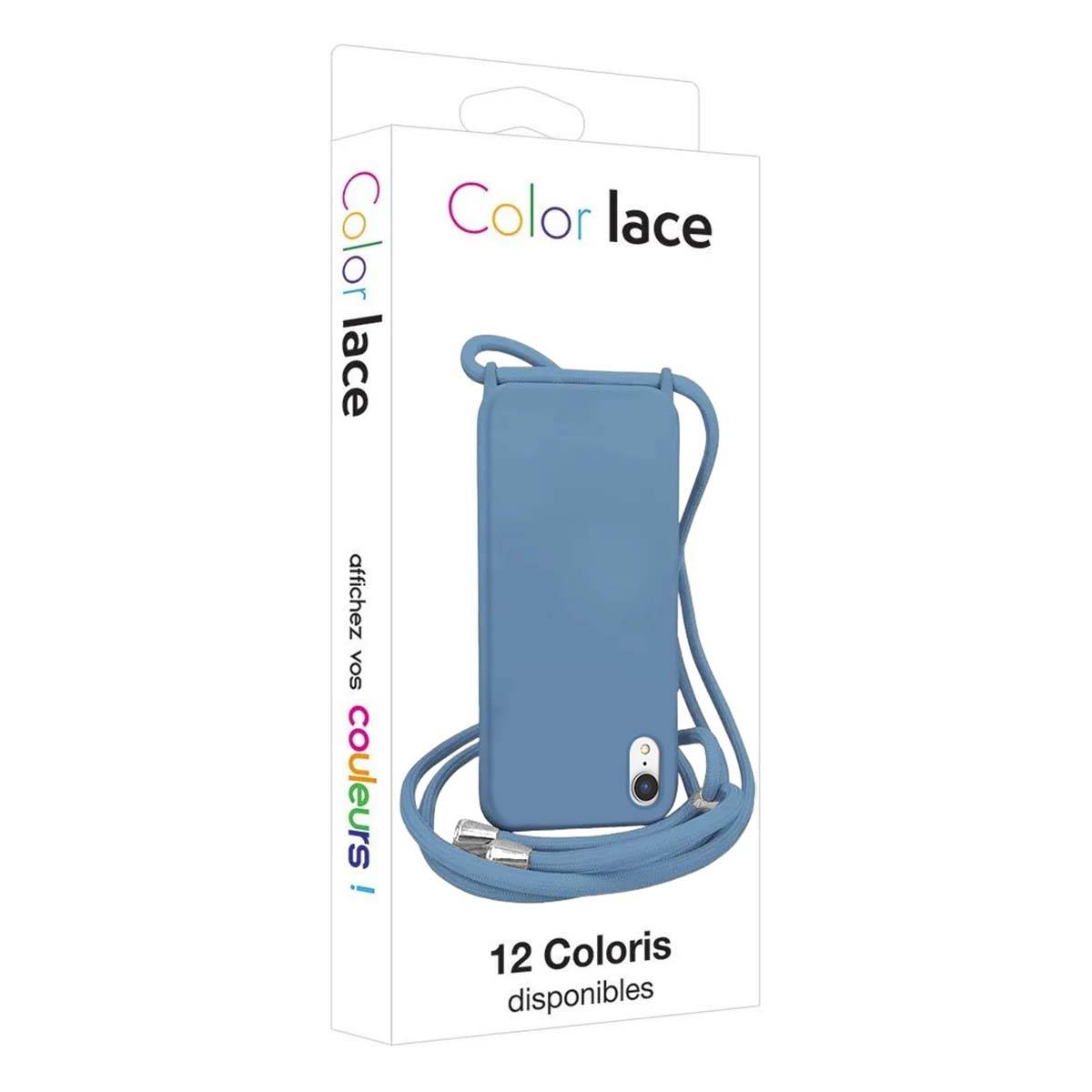 Coque pour iPhone XR en TPU Premium Color Lace avec Cordon Tour de Cou-4