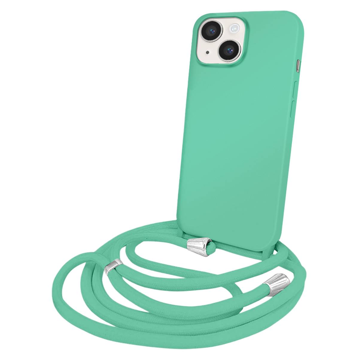 Coque pour iPhone 14 en TPU Premium Color Lace avec Cordon Tour de Cou-0