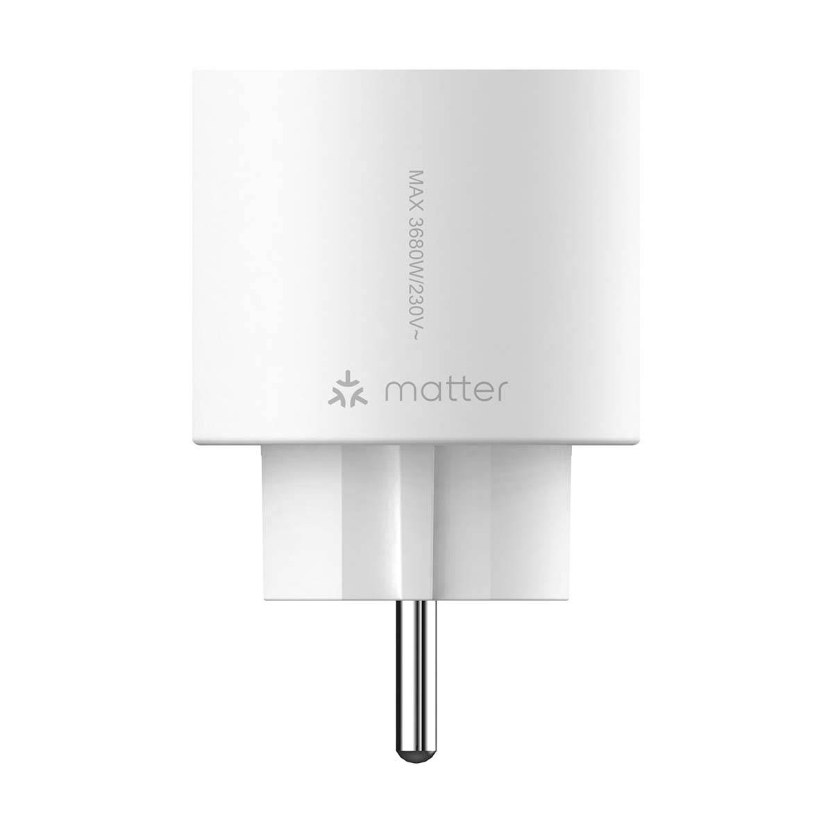 Prise Connectée Wi-Fi Smart Plug Matter 16A 3680W Wattmètre Type E/F-4