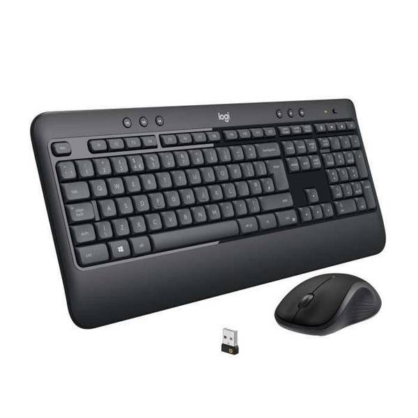 Logitech 920-008676, Sans fil, RF sans fil, Clavier à membrane, AZERTY, Noir, Blanc, Souris incluse