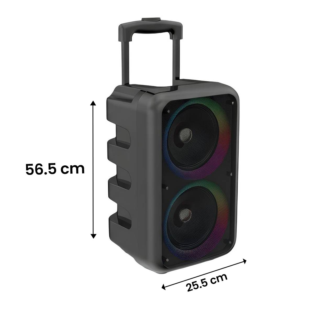 Enceinte Bluetooth Portable 41×26cm Lumineuse 2x Haut-parleurs 5W avec Micro-4