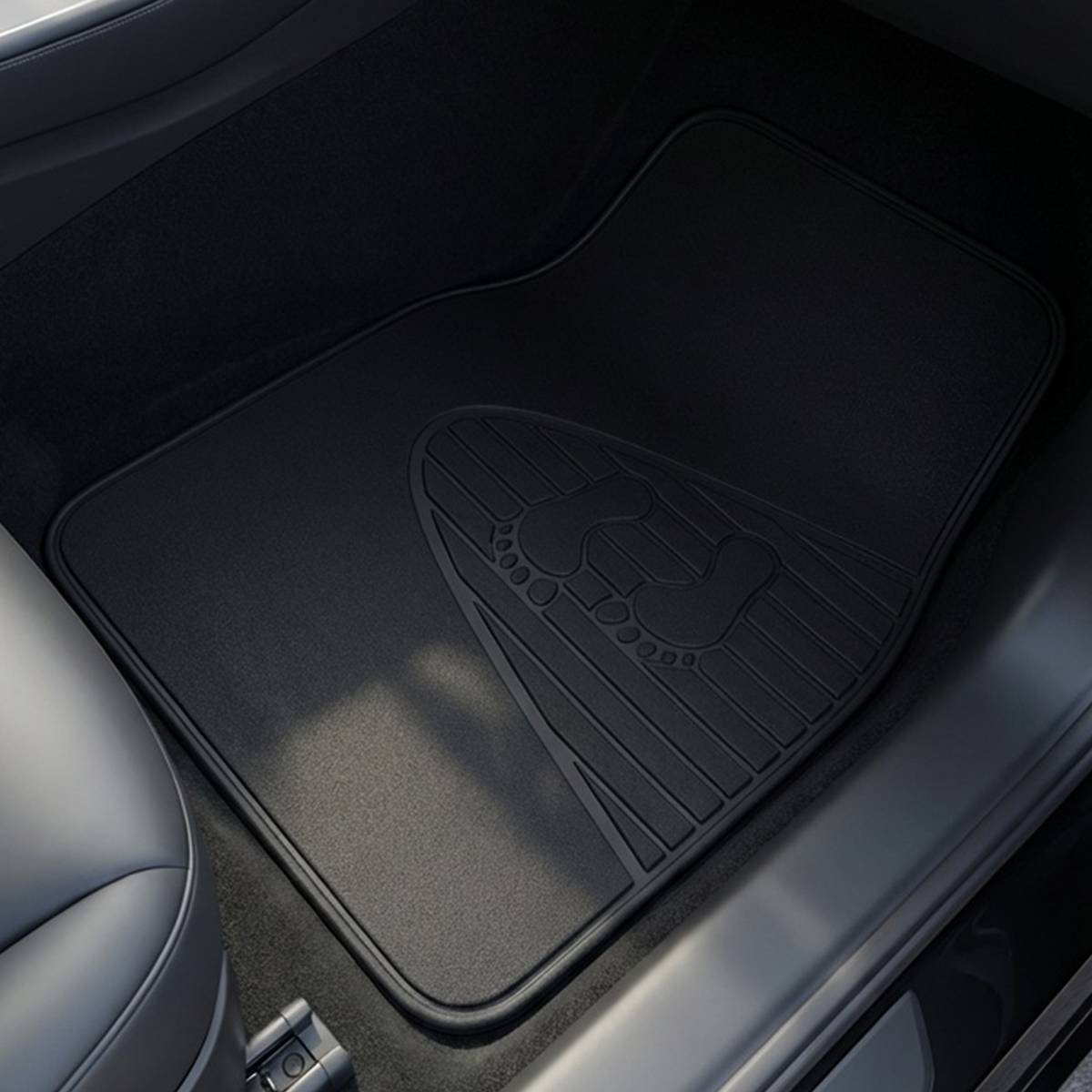 Ensemble de Tapis de Sol Automobile Universels 4 pièces en PVC Floqué 41×64cm-2