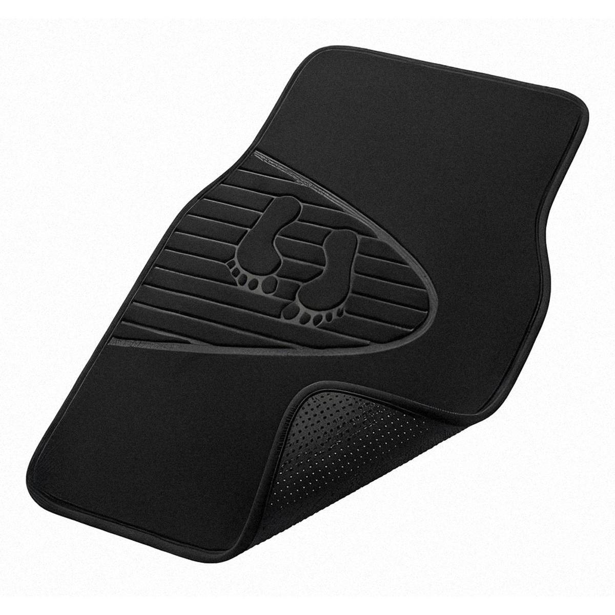 Ensemble de Tapis de Sol Automobile Universels 4 pièces en PVC Floqué 41×64cm-3