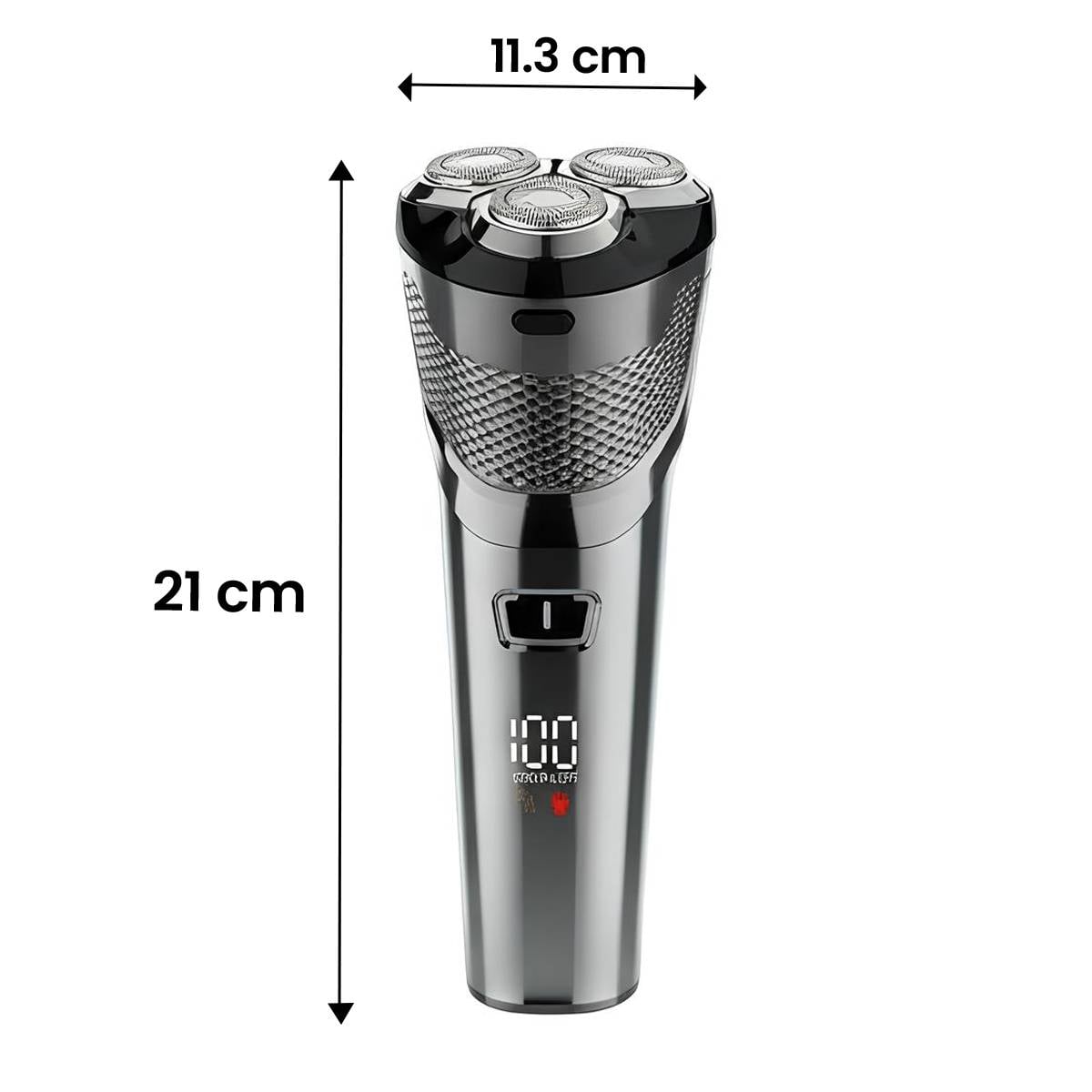 Rasoir Électrique 22cm Intelligent Étanche IPX7 avec 3 Têtes Rotatives-3
