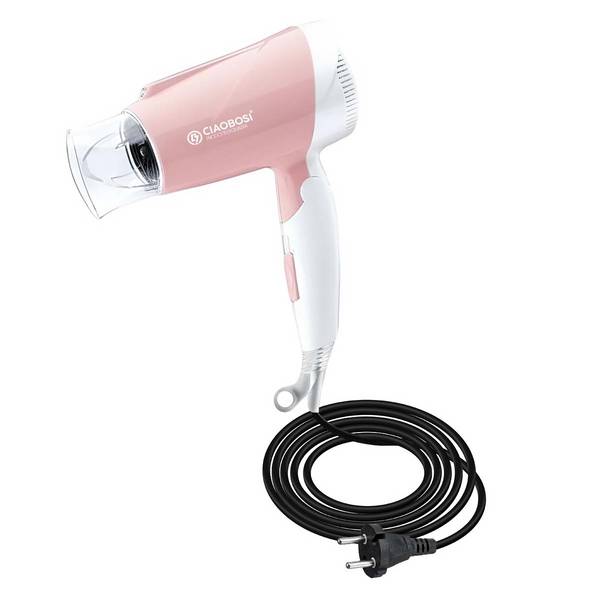Sèche-Cheveux Ionique Compact 1300W avec 3 Réglages et Séchage Rapide