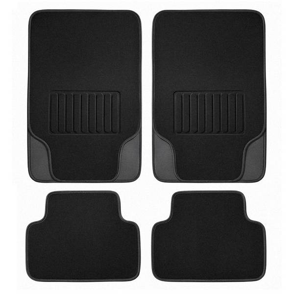 Ensemble de Tapis de Sol Automobile Universels 4 pièces en PVC Floqué 48×74cm