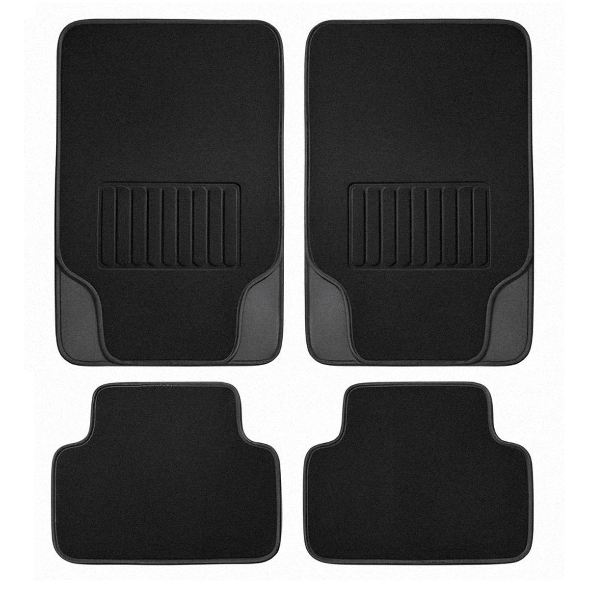 Ensemble de Tapis de Sol Automobile Universels 4 pièces en PVC Floqué 48×74cm-0