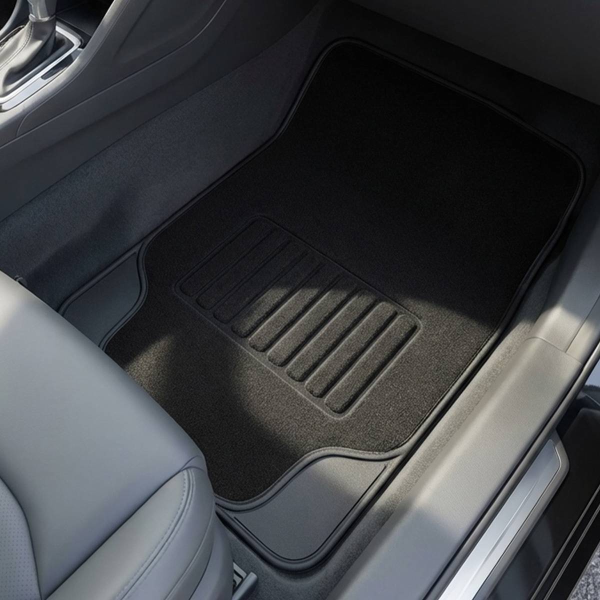 Ensemble de Tapis de Sol Automobile Universels 4 pièces en PVC Floqué 48×74cm-2