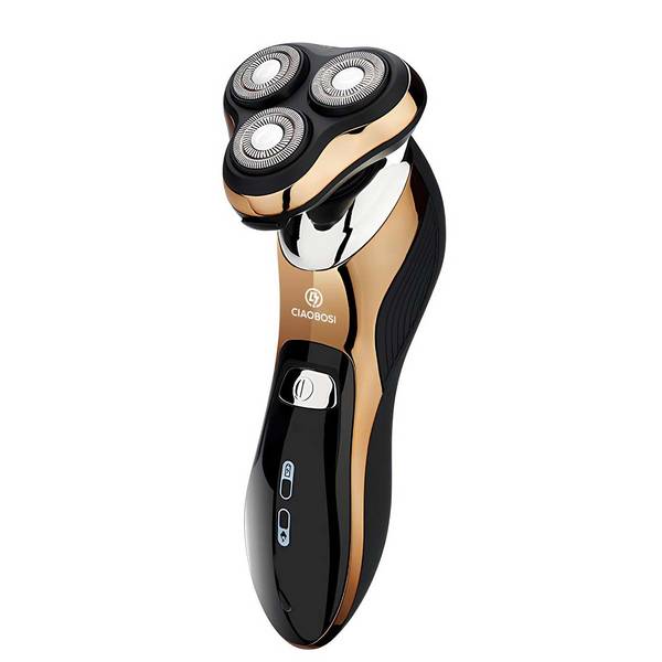 Rasoir Électrique Rechargeable avec Double Anneau Rotatif Usage à Sec ou Humide