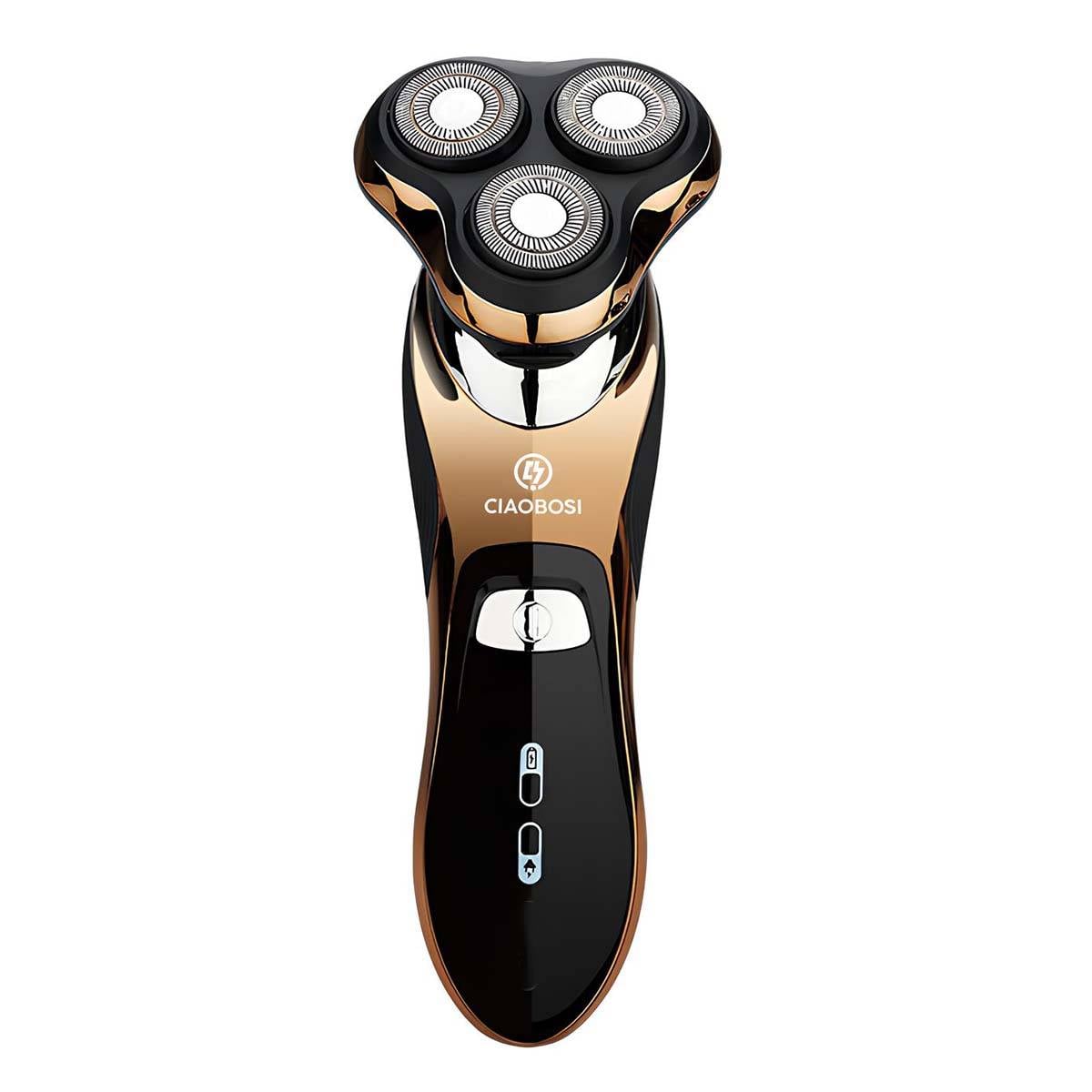Rasoir Électrique Rechargeable avec Double Anneau Rotatif Usage à Sec ou Humide-1