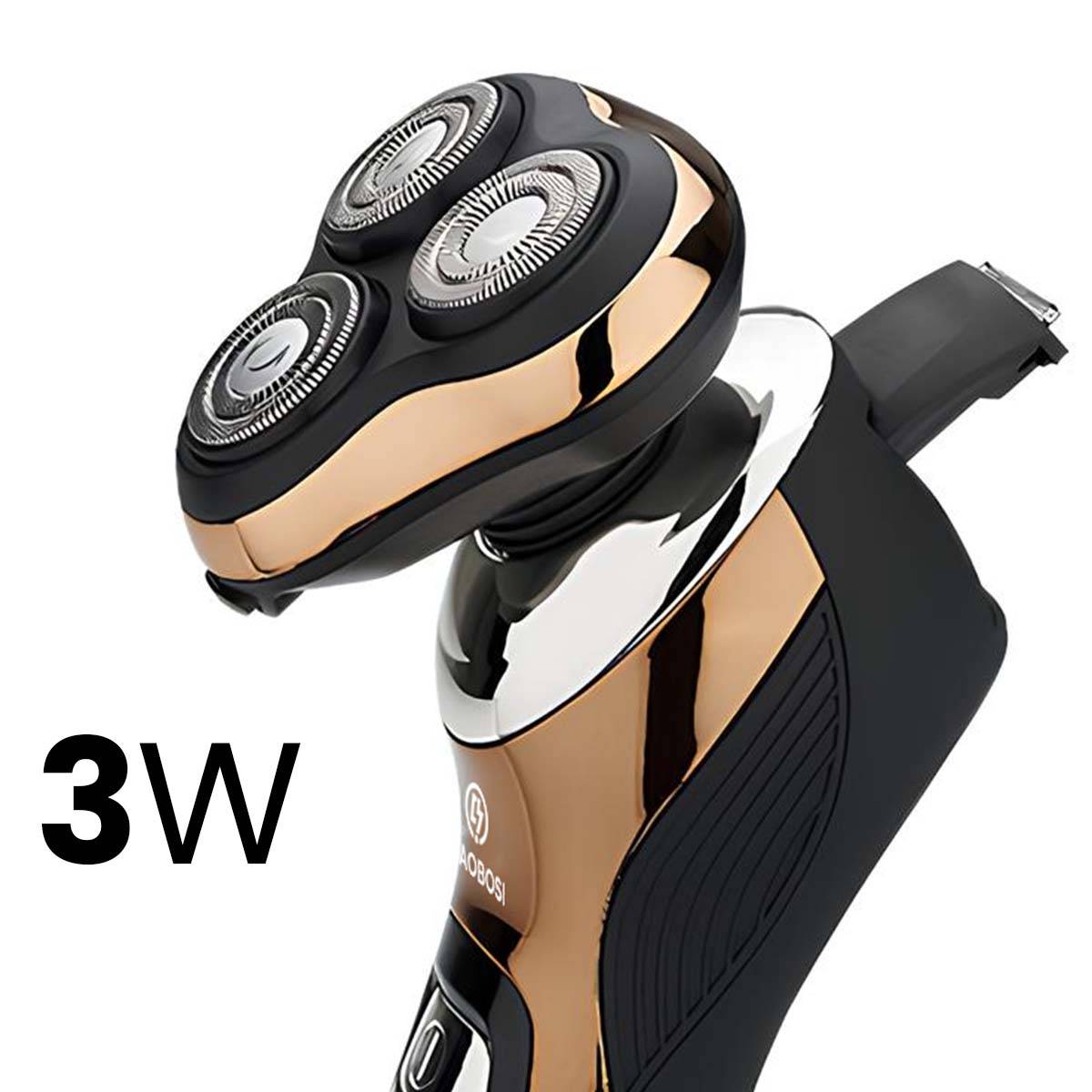 Rasoir Électrique Rechargeable avec Double Anneau Rotatif Usage à Sec ou Humide-4
