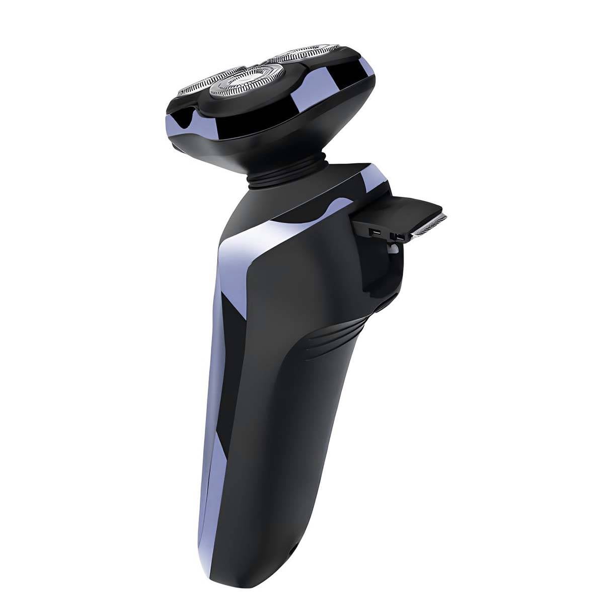 Rasoir Électrique Rechargeable avec Double Anneau Rotatif Usage à Sec ou Humide-1