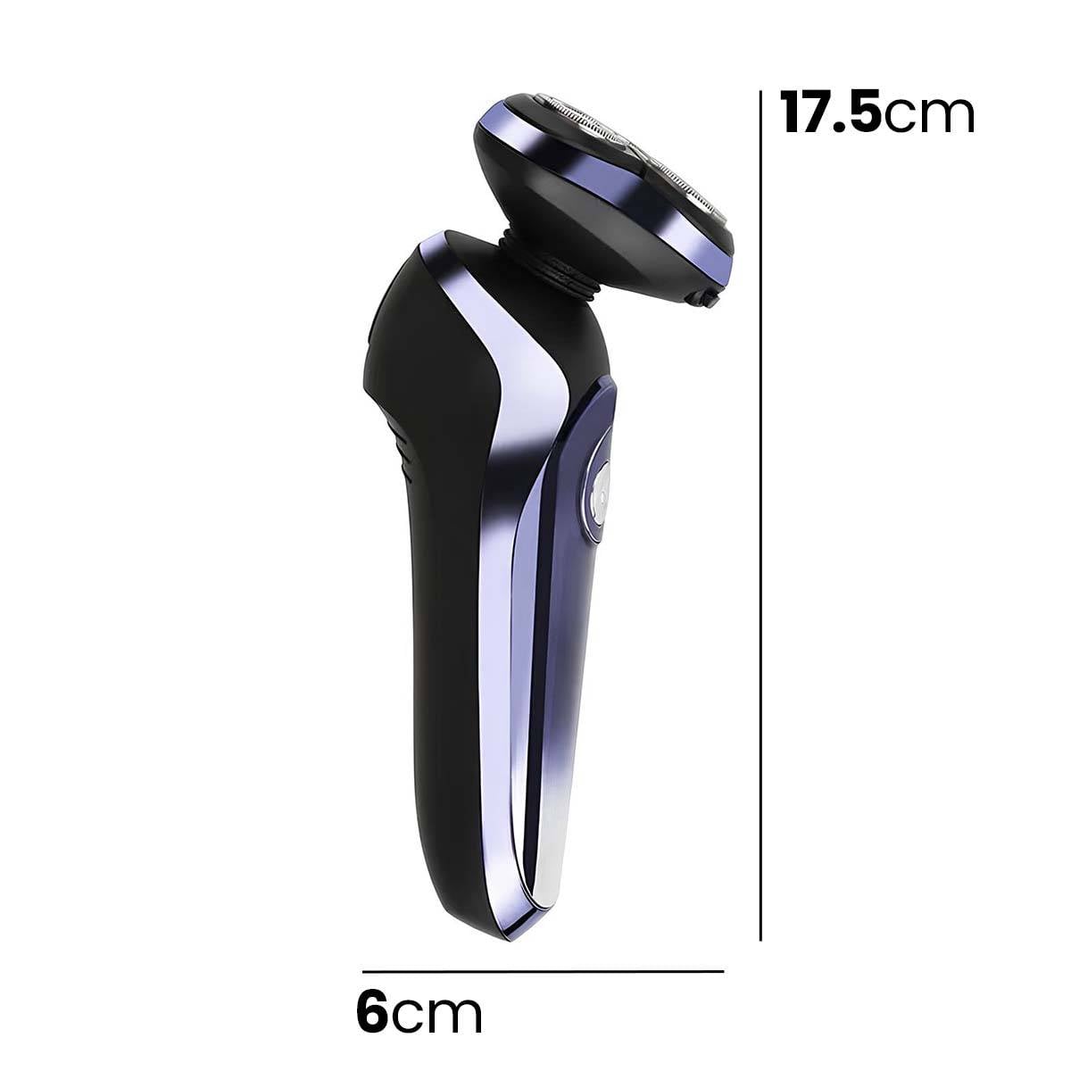 Rasoir Électrique Rechargeable avec Double Anneau Rotatif Usage à Sec ou Humide-3