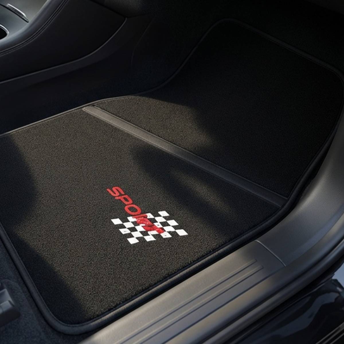Ensemble de Tapis de Sol Automobile Universels 4 pièces en PVC Floqué 40×61cm-2