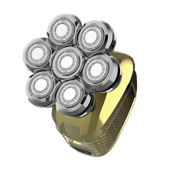Rasoir Électrique 7 Têtes Rotatives Précis Rechargeable en Mode Humide et Sec