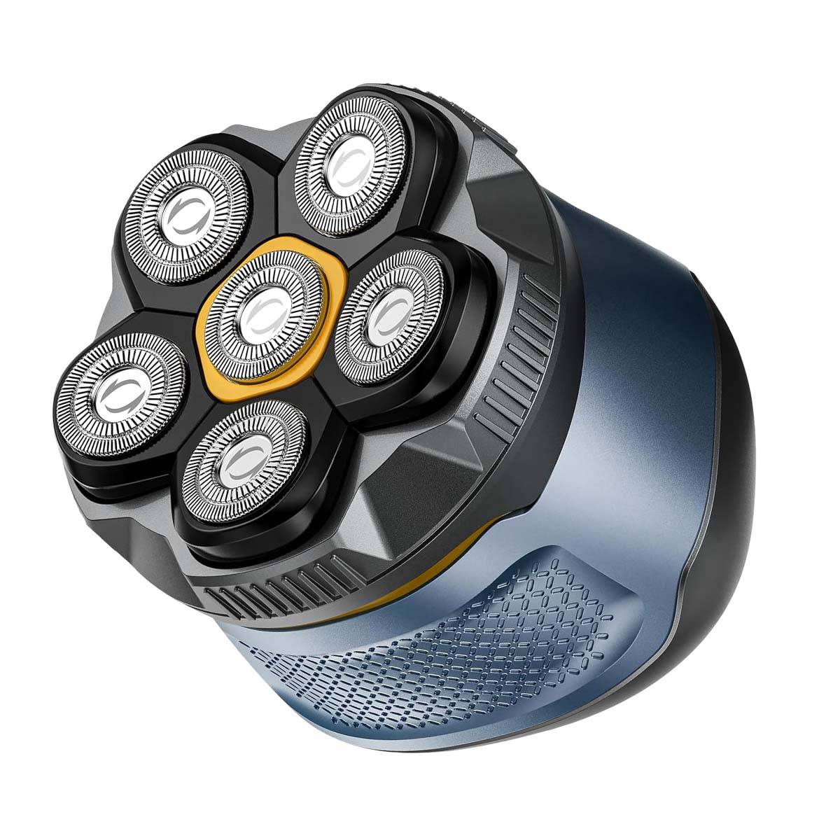 Rasoir Électrique à 6 Têtes Rotatives Rechargeable Usage à Sec ou Humide-0