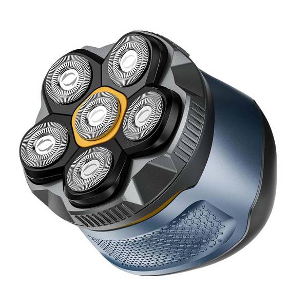 Rasoir Électrique à 6 Têtes Rotatives Rechargeable Usage à Sec ou Humide