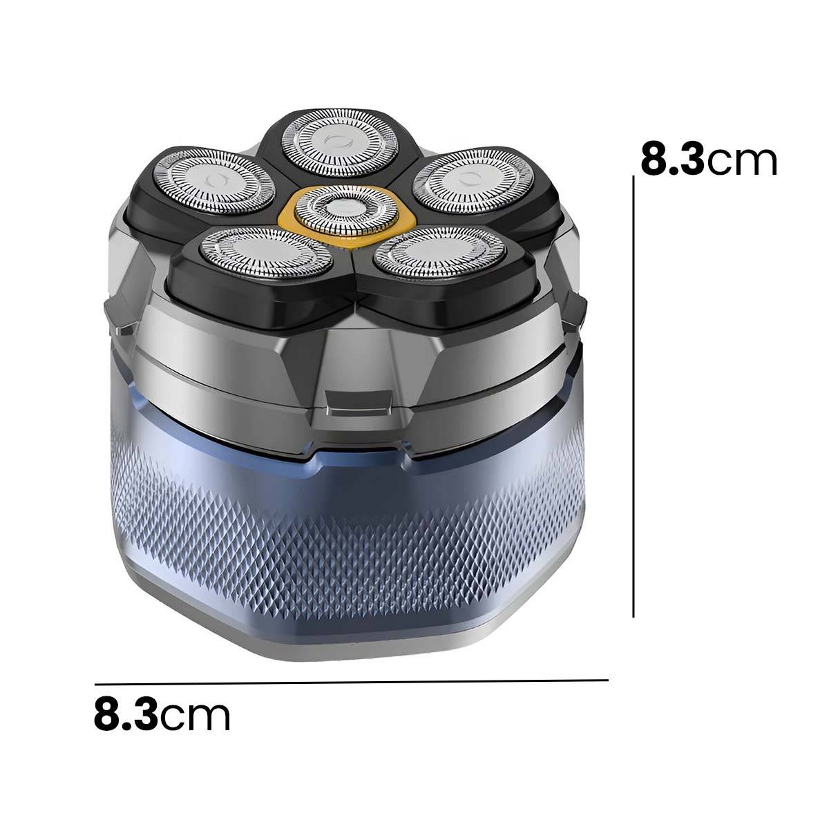 Rasoir Électrique à 6 Têtes Rotatives Rechargeable Usage à Sec ou Humide-3