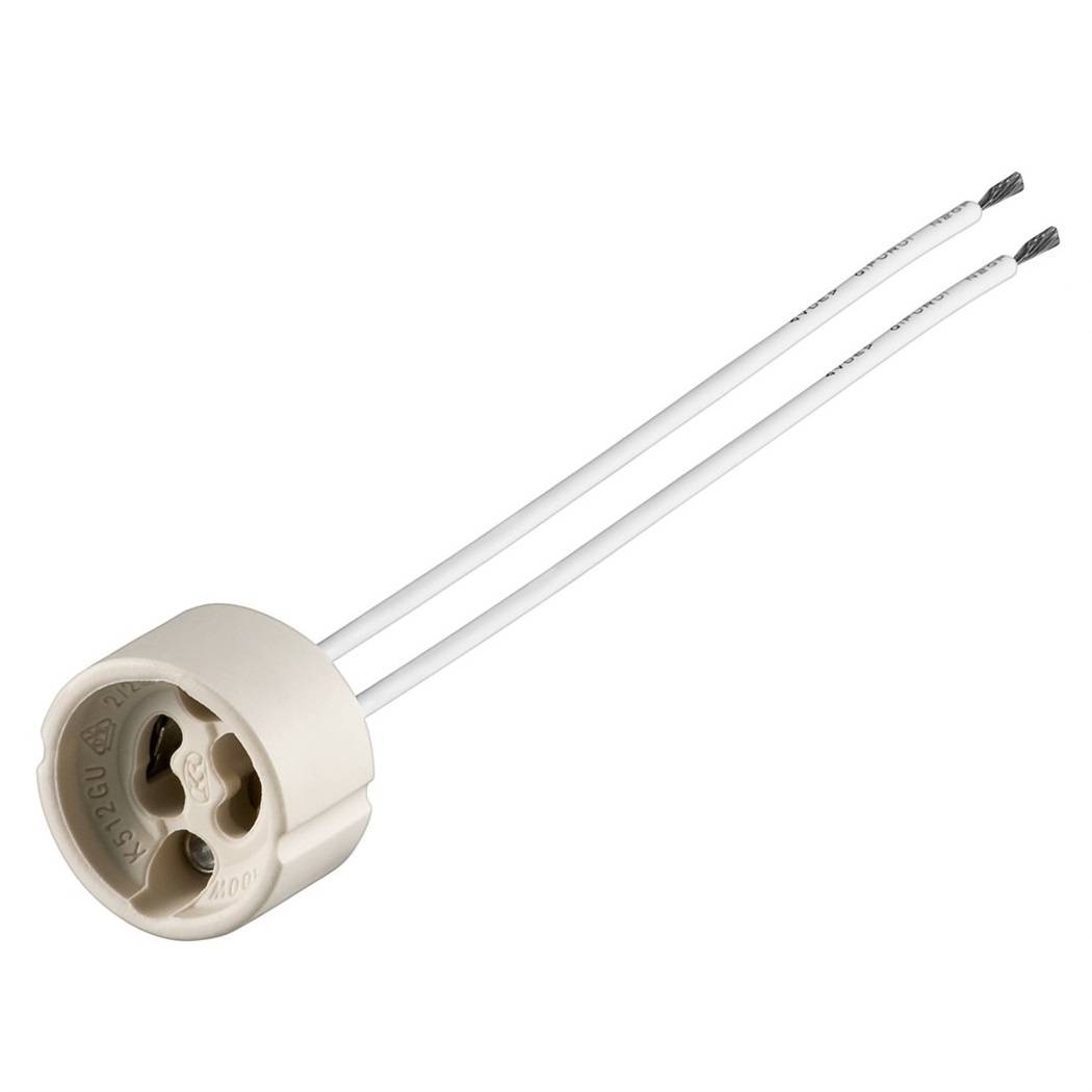 Douille Goobay GU10 à deux brins - max 100 W/250 V (AC), câble 0,15 m, céramique-0