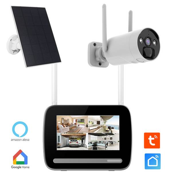 KIT écran 7″ enregistreur 4MP ULTRA HD + Caméra rechargeable + Panneau solaire