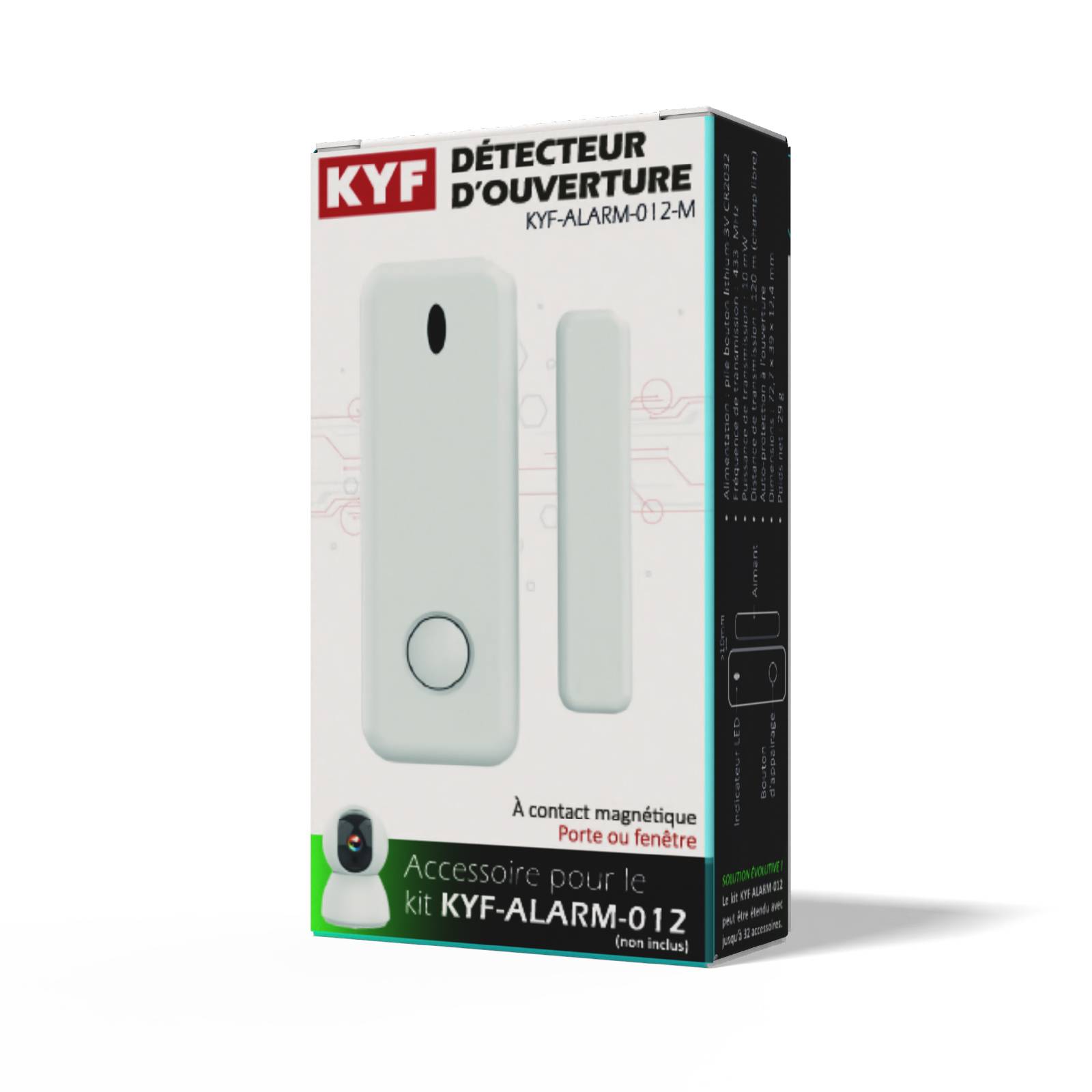 Détecteur d’ouverture pour Alarme-Caméra KYF-CAM-027 et KYF-ALARM-012-5