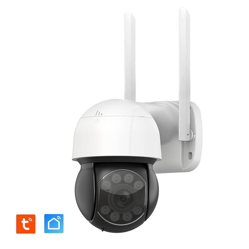 Kit complet d’alarme connectée étendue avec sirène extérieure solaire et caméra IP rotative 6 MP-1