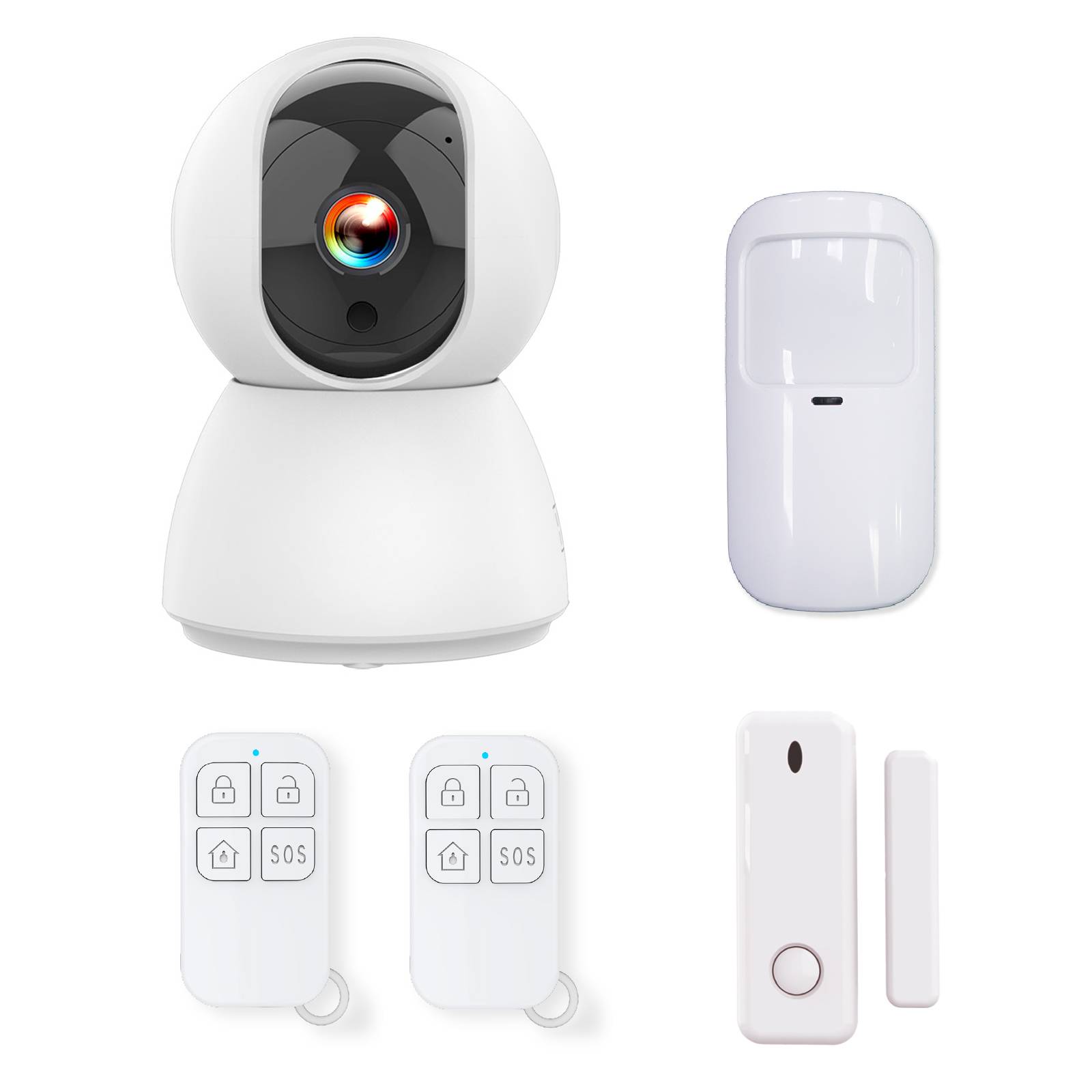 Kit d’Alarme intérieure connecté Évolutif avec Caméra IP PT 4MP avec Sirène intégrée 90 dB-0