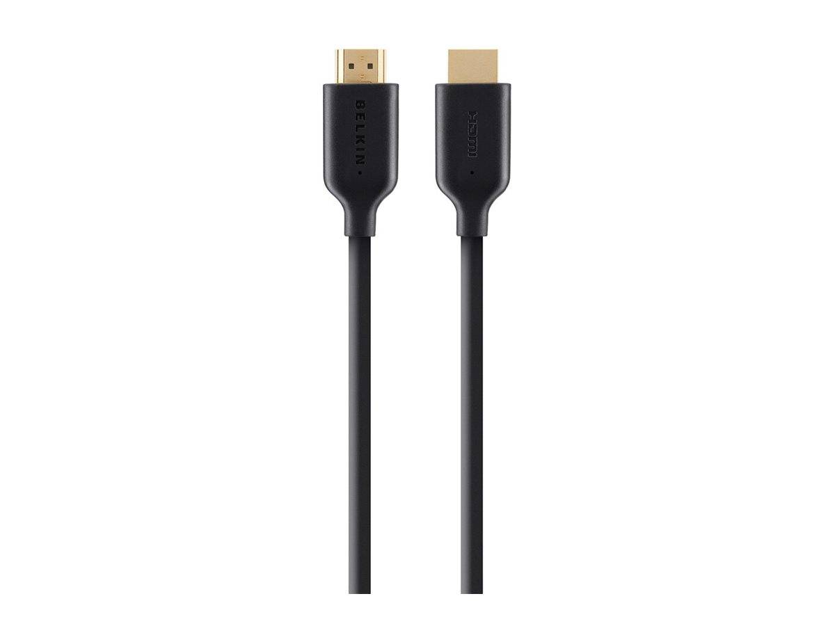 Câble de raccordement Belkin HDMI Fiche mâle HDMI-A, Fiche mâle HDMI-A 1.00 m noir F3Y021bt1M 4K UHD, canal de retour au-1