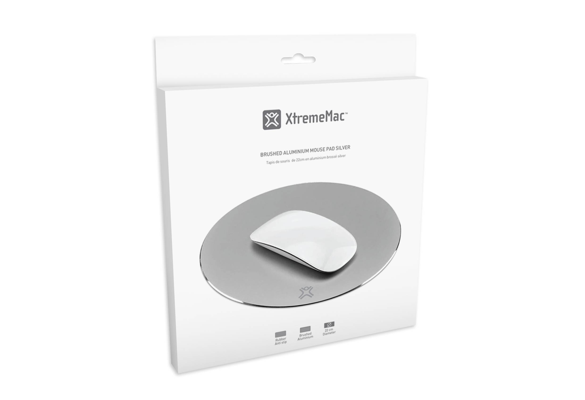 XTREMEMAC Tapis de souris rond en aluminium Argent-1
