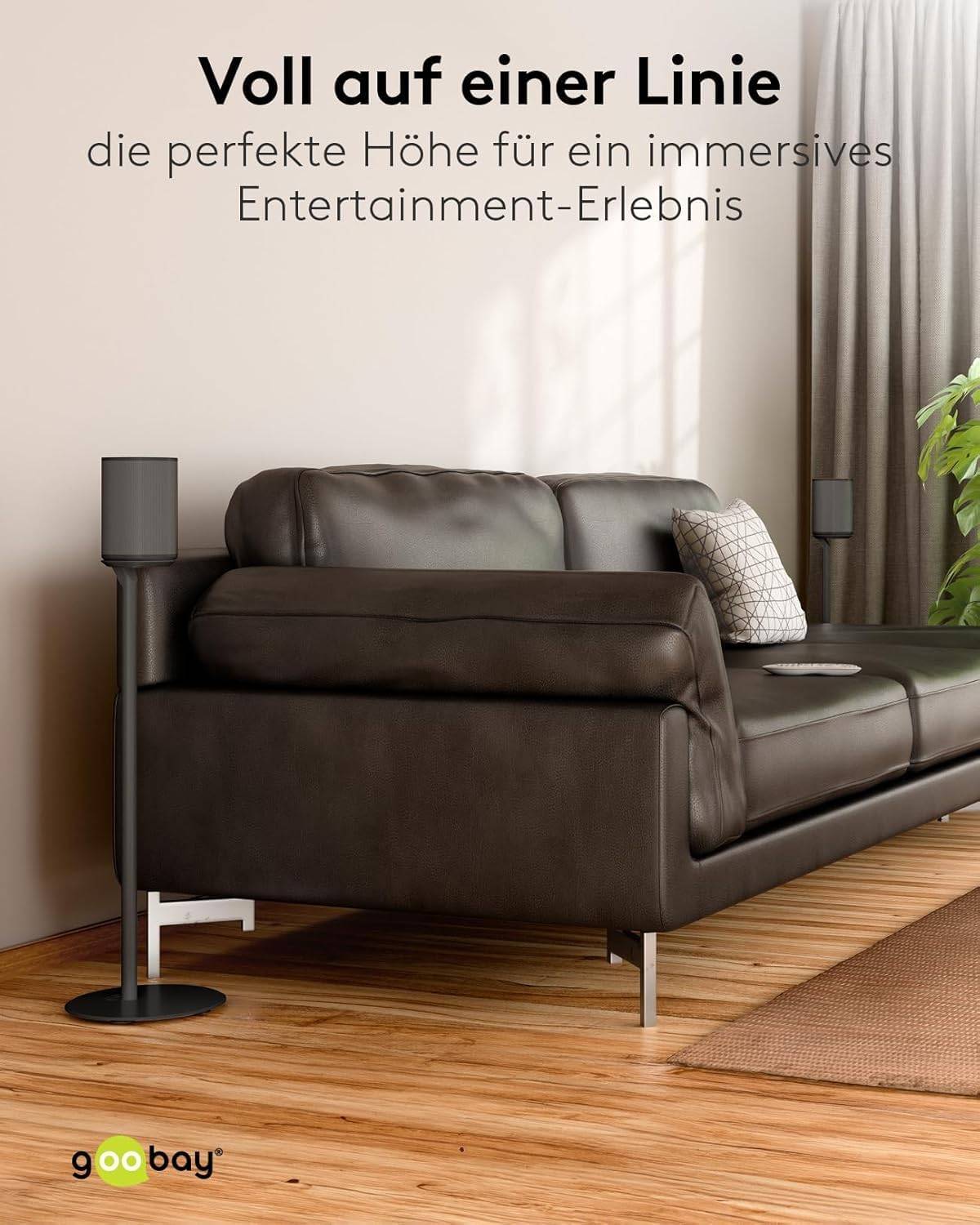 Support d'enceinte Goobay Modern Era 1 Base, noir - 2 pièces, compatible avec le Sonos Era 100, avec le design réduit...-5