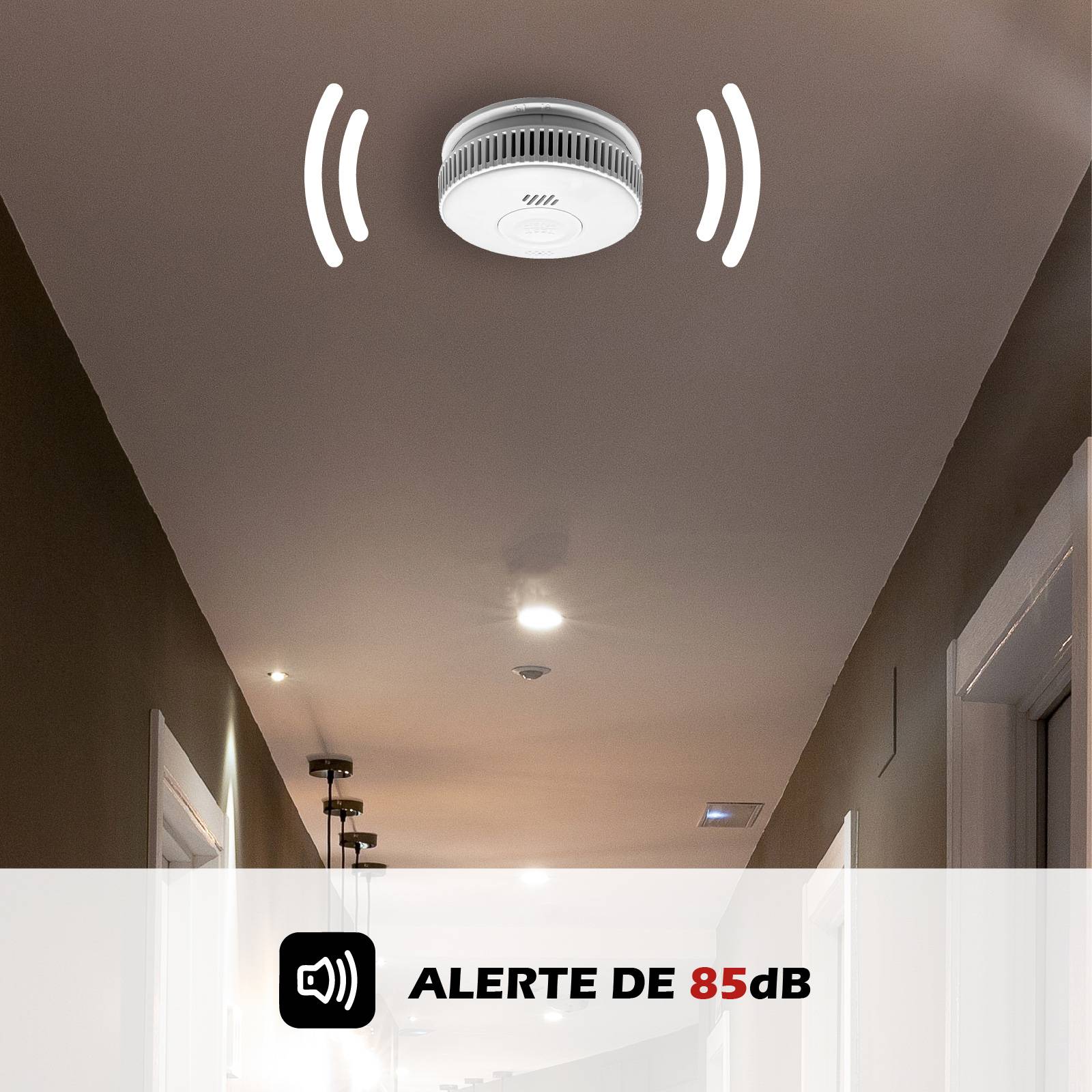 Détecteur de fumée CE EN14604 – Pile 3 ans remplaçable incluse-5