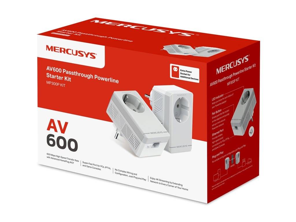 TP-LINK AV600 Passthrough Powerline Starter Kit-0