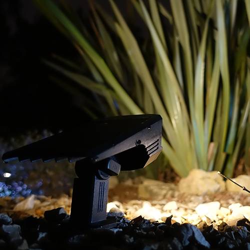 Projecteur Paysagiste Solaire Extérieur – Lot de 2 – Haute luminosité – Mural et sur Piquet – Blanc 6000K-3