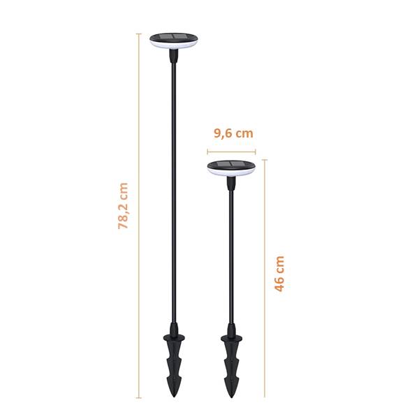 (Lot de 2) Eclairages LED 35 lm Solaire à planter Idéal illumination de composition florale-1