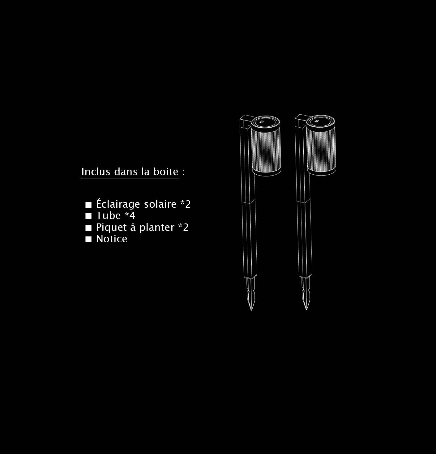 Image du symbole pour (Lot de 2) Eclairages LED 25 lm Solaire à planter Idéal éclairage d’allée et chemin