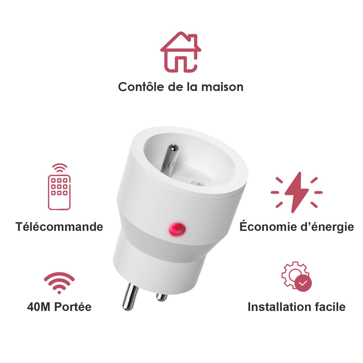 Lot de prise 2300W télécommandée intérieure-1