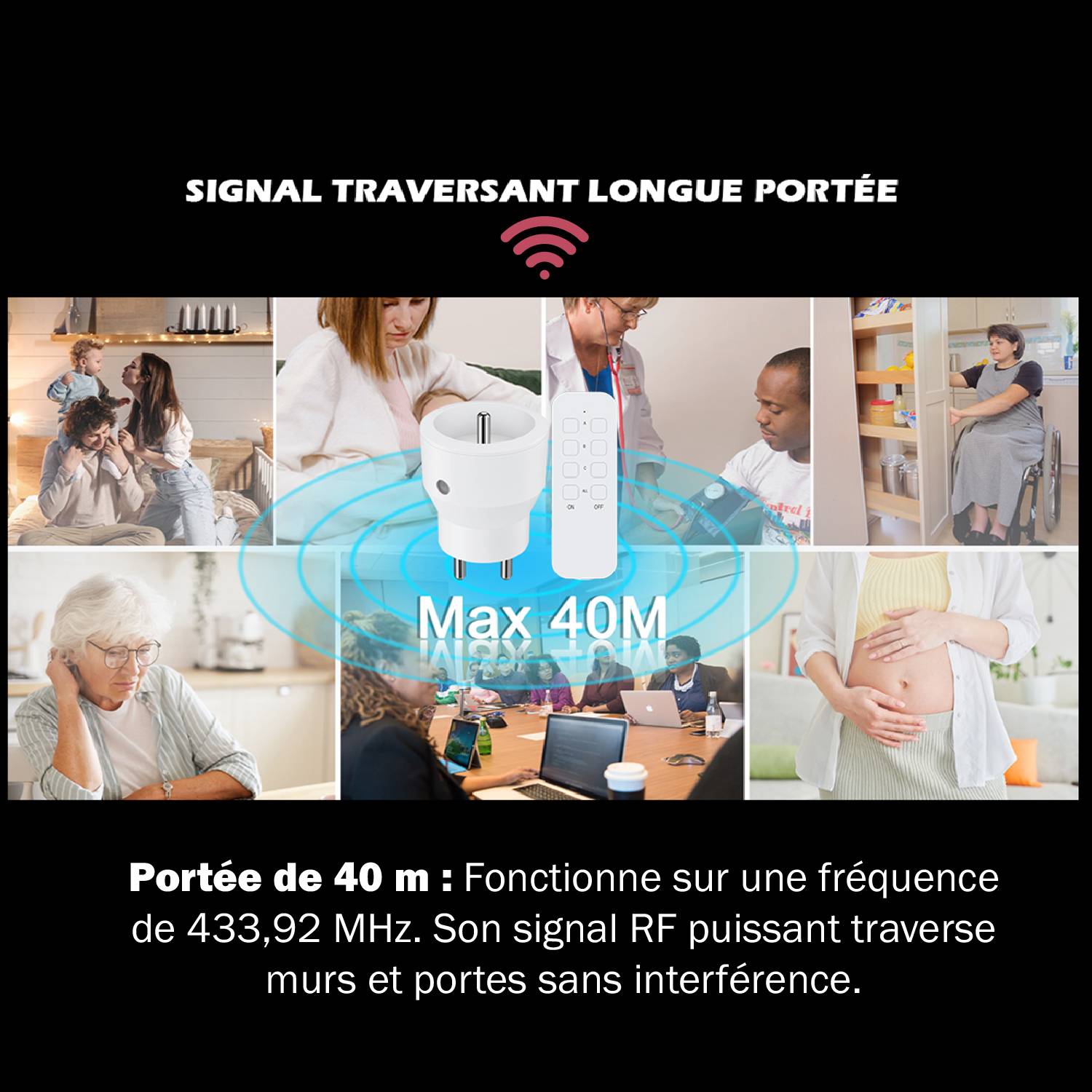 Lot de prise 2300W télécommandée intérieure-2